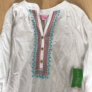 Lilly Pulitzer Elsa Top Embroidered White